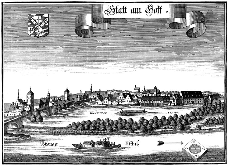 Kupferstich - Stadtamhof -Wening - 1716