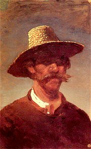 Kuindzhi The head of an Ukrainian peasant in a straw hat 1890 1895