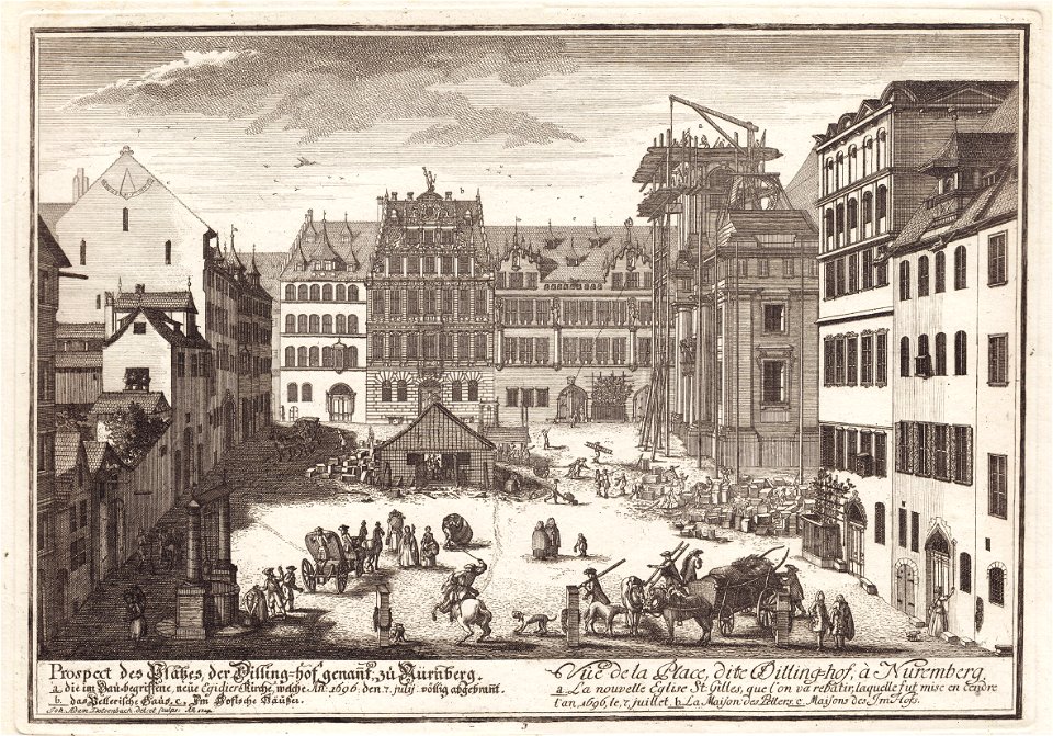 Kupfersich - Nürnberg - Egidienplatz - Delsenbach - um 1720