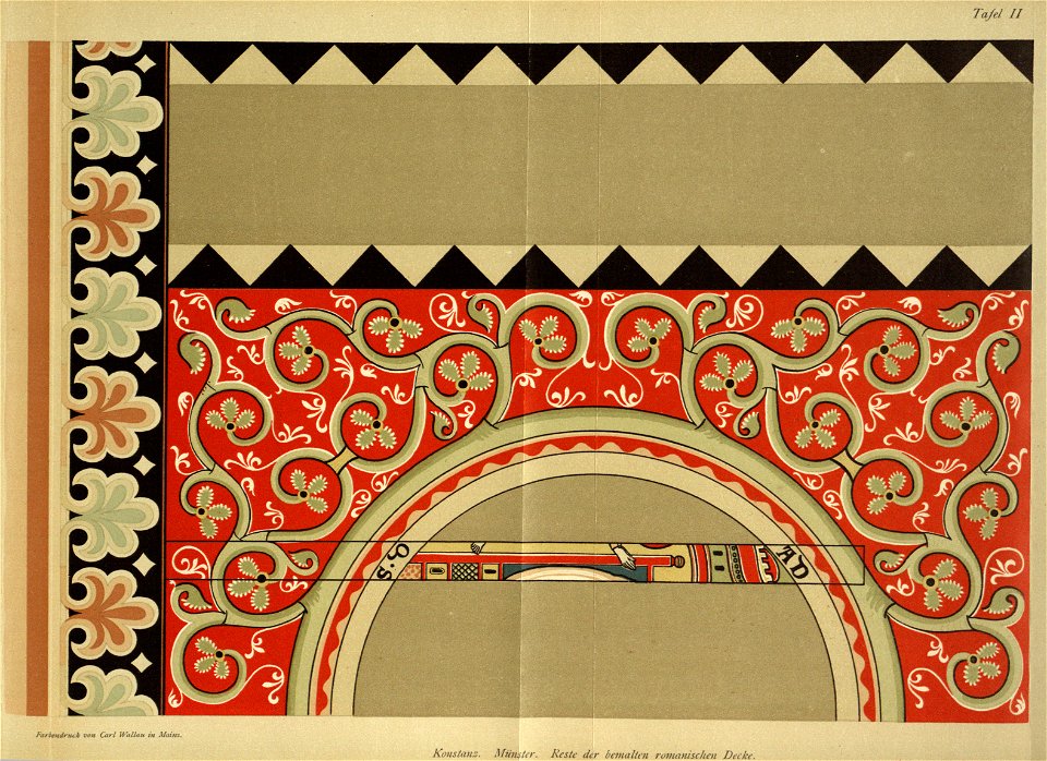 Kunstdenkmäler KN 1887 S138a Konstanz Münster Reste der bemalten romanischen Decke