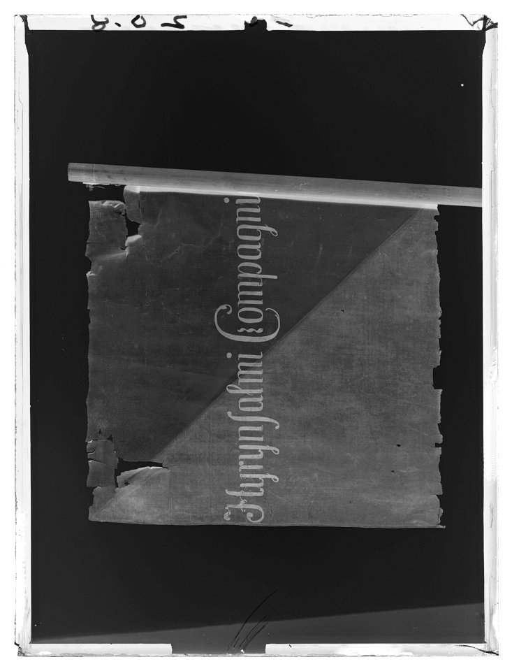 Kvarterfana vid Hyrynsalmi kompani av Kajana bataljon - Livrustkammaren - 19800-negative