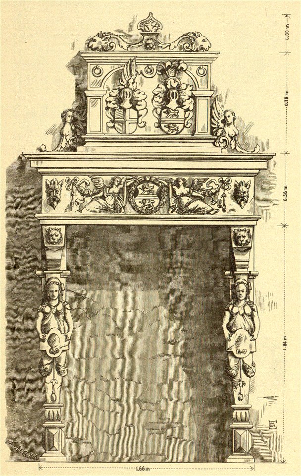 Kunstdenkmäler KN 1887 S013 Blumenfeld Kamin im Schloss