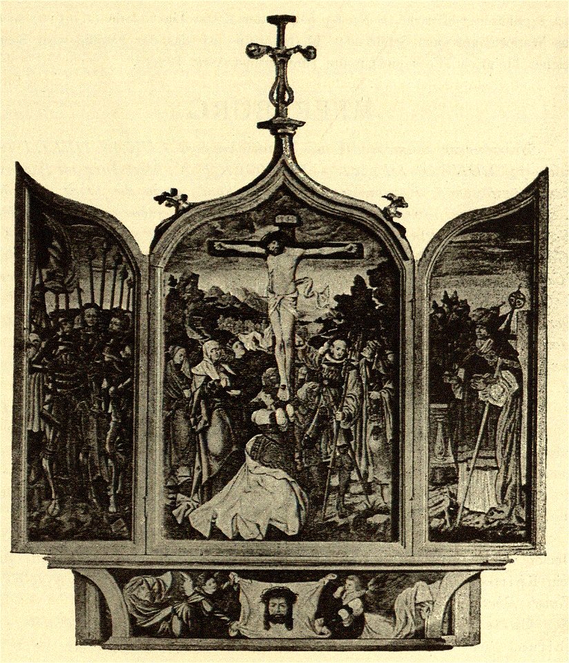 Kunstdenkmäler KN 1887 S525 Mennwangen Flügelaltar (jetzt in Karlsruhe)