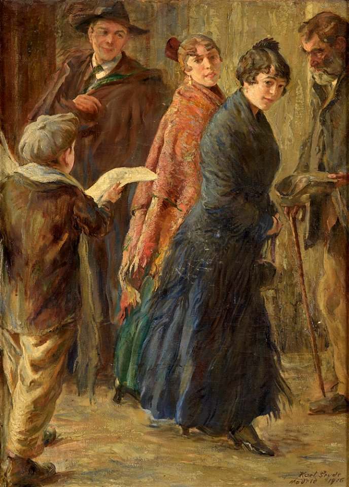 Kurt Leyde Straßenszene in Madrid 1916