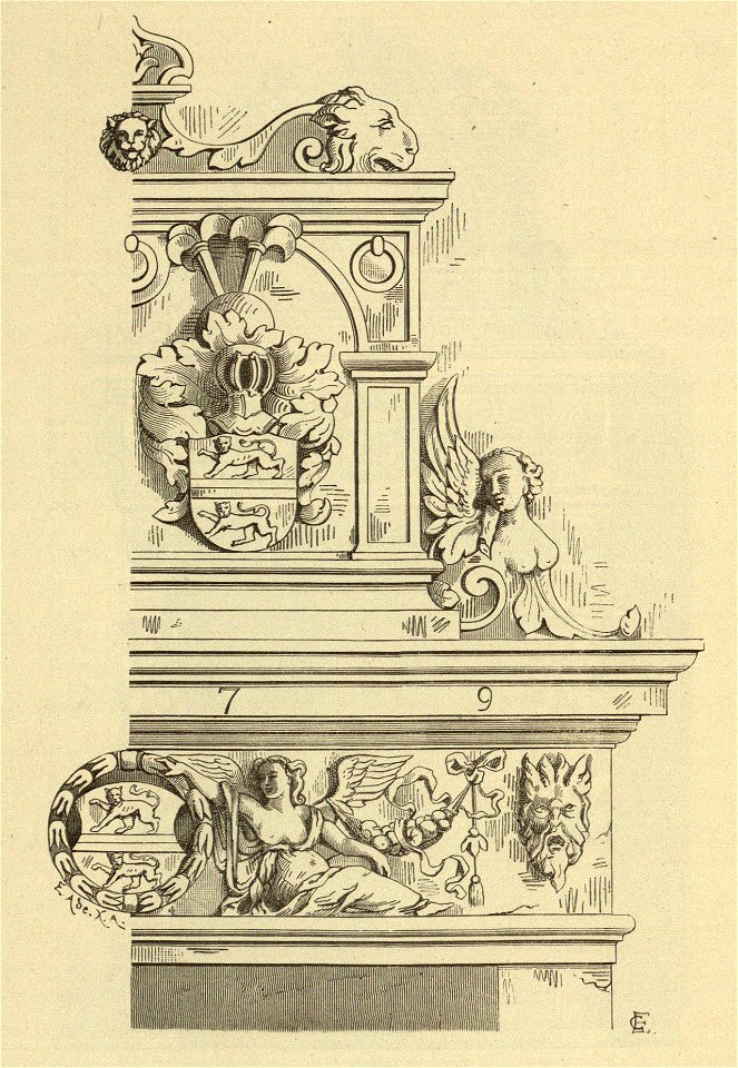 Kunstdenkmäler KN 1887 S014 Blumenfeld Schloss Kamin