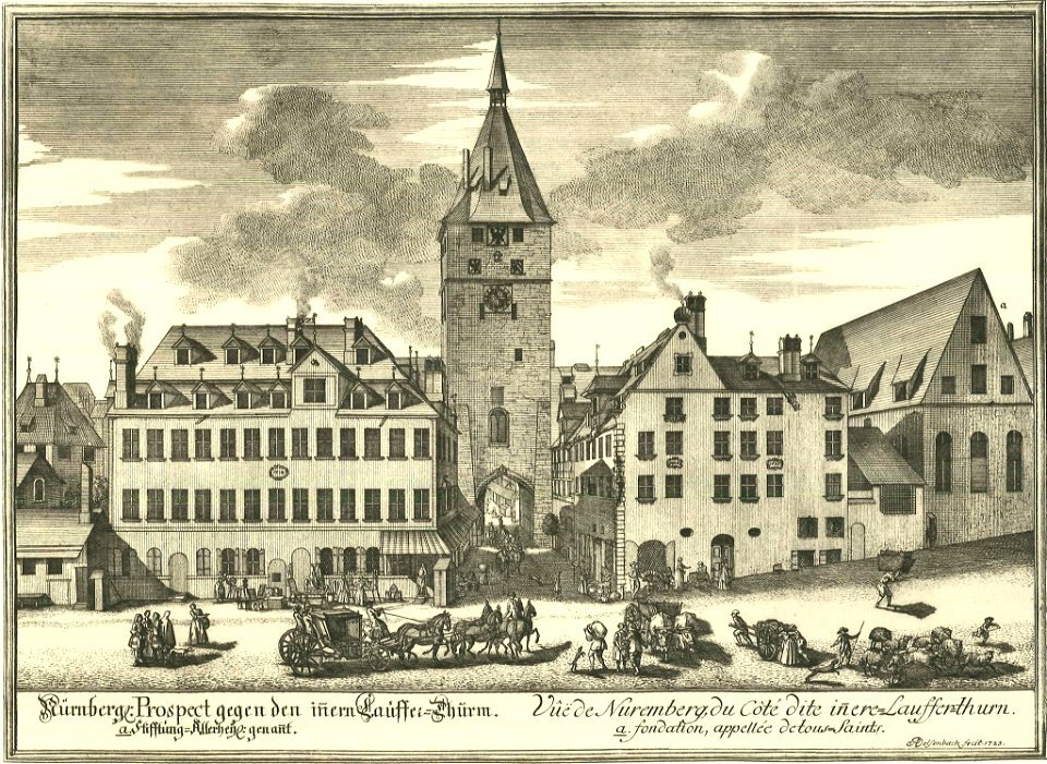 Kupfersich - Nürnberg - Laufer Schlagturm - Delsenbach - um 1725