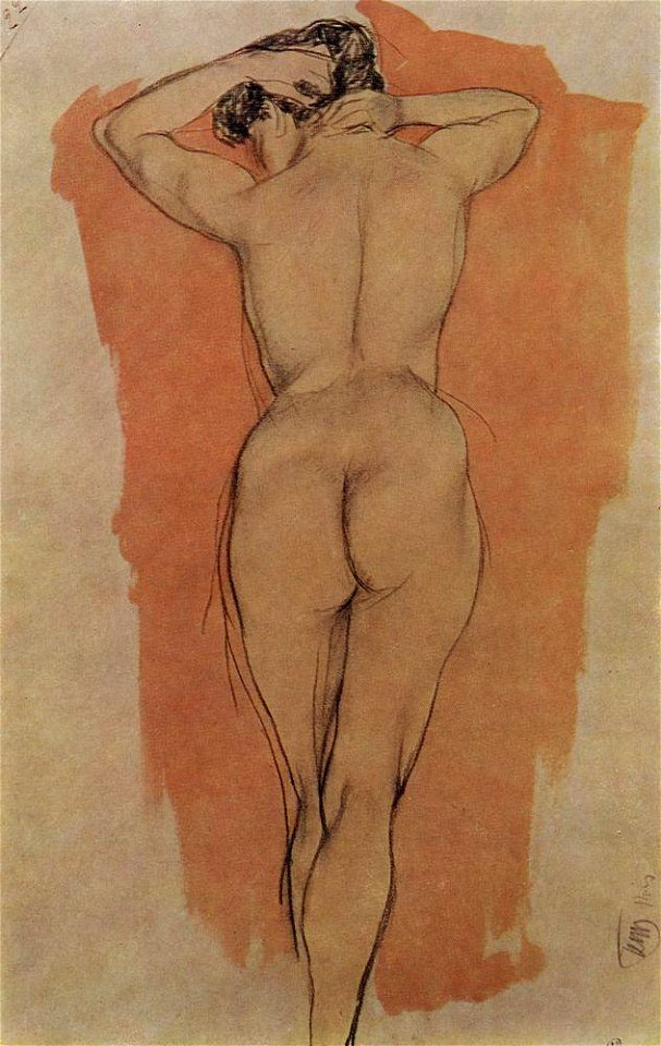 Kuzma Petrov-Vodkin artist-s-model-from-the-back-1906