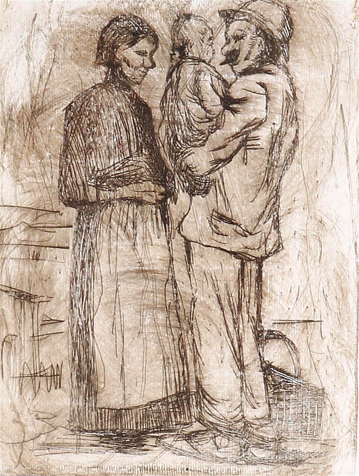 Käthe Kollwitz Familie Radierung