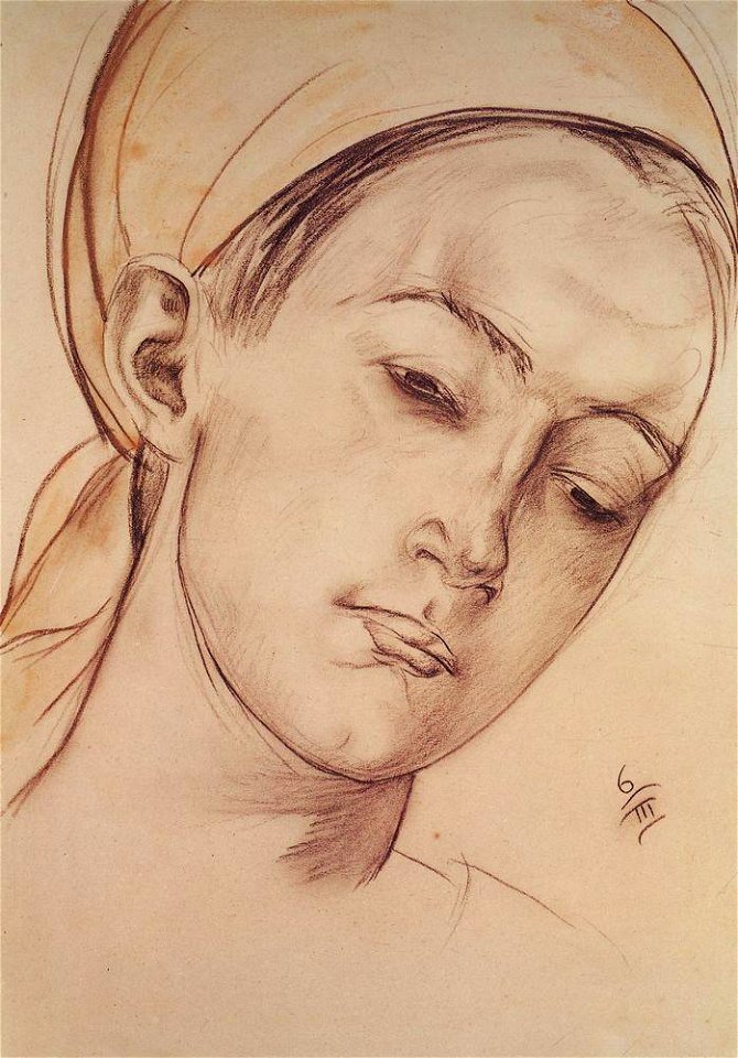 Kuzma Petrov-Vodkin female-head-1913