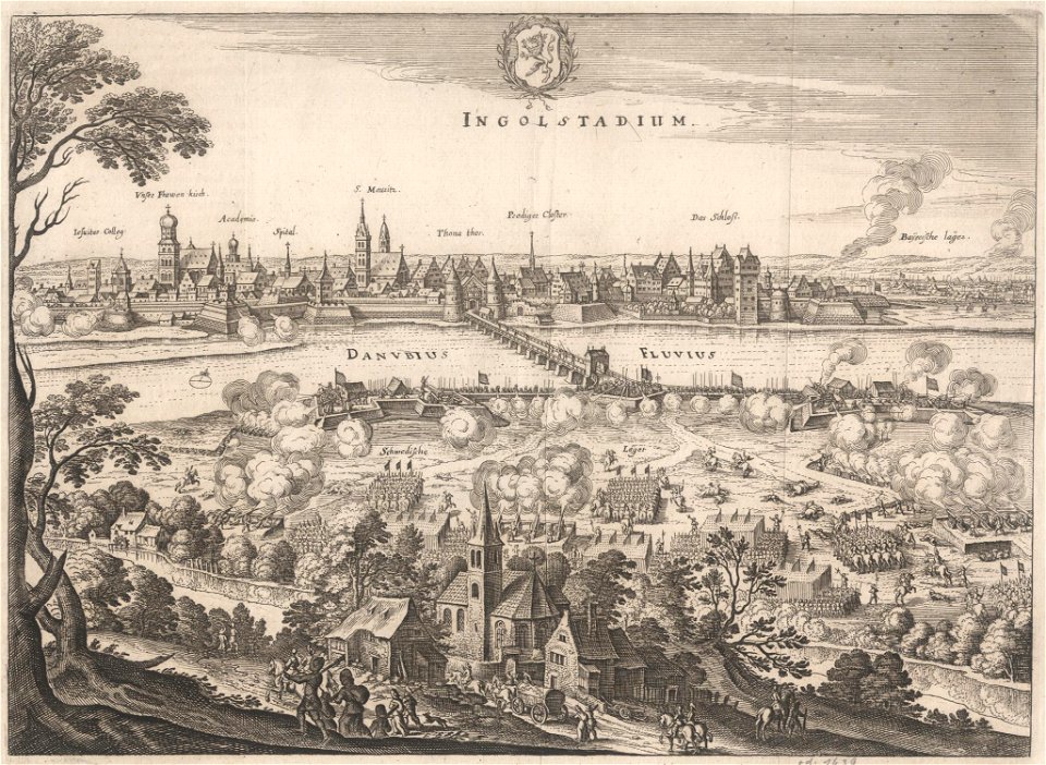 Kupferstich - Ingolstadt - Belagerung - Merian - 1632