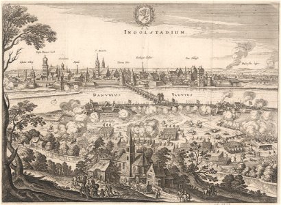 Kupferstich - Ingolstadt - Belagerung - Merian - 1632