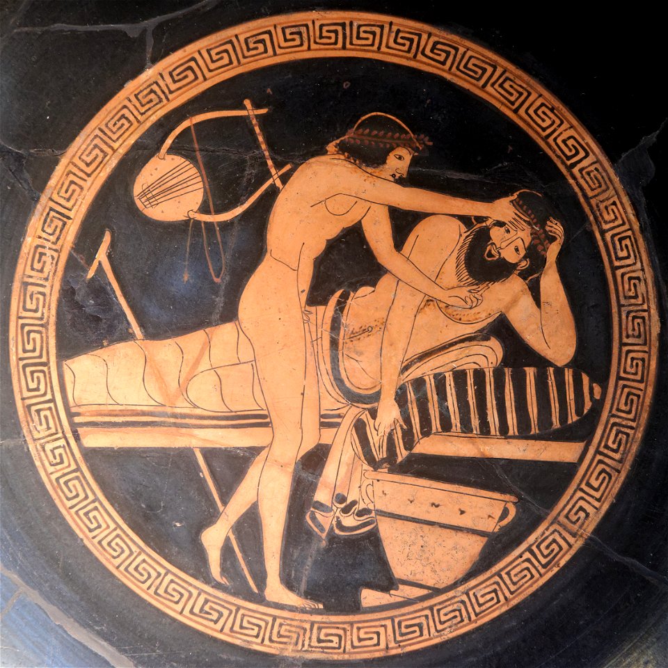 Kylix man vomiting Brygos Painter Nationalmuseet inv.3880