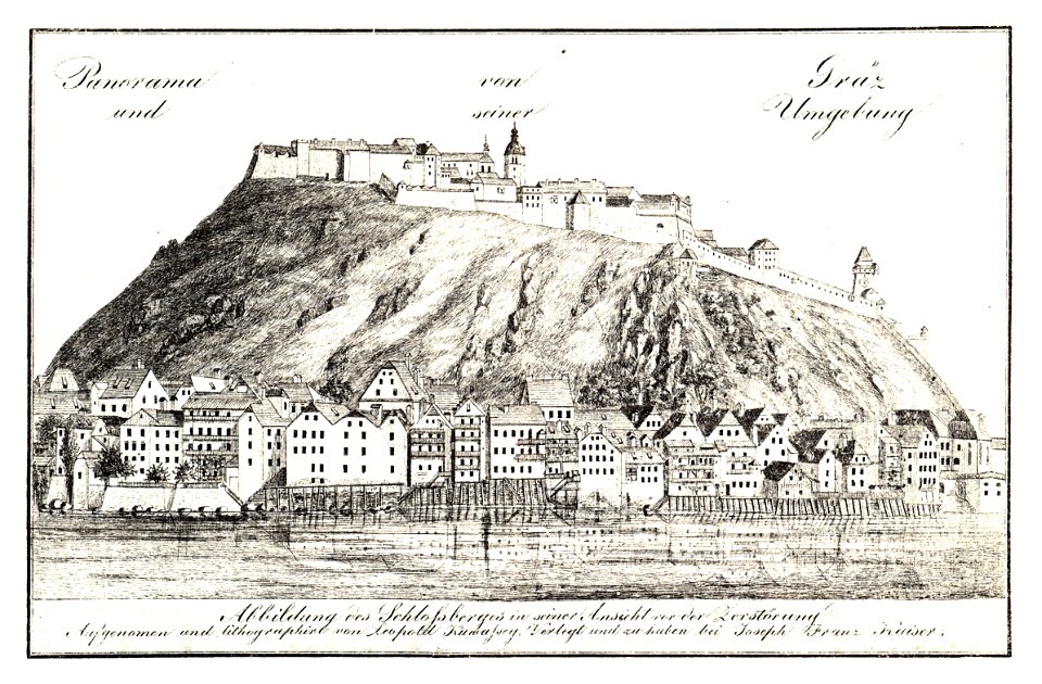 Kuwasseg Leopold, Panorama von Graz und Umgebung - um 1830 - J.F.Kaiser Lithografirte Ansichten der Steiermark 1830