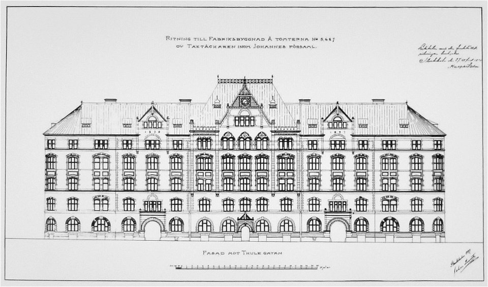 Kvarteret Taktäckaren ritning 1896