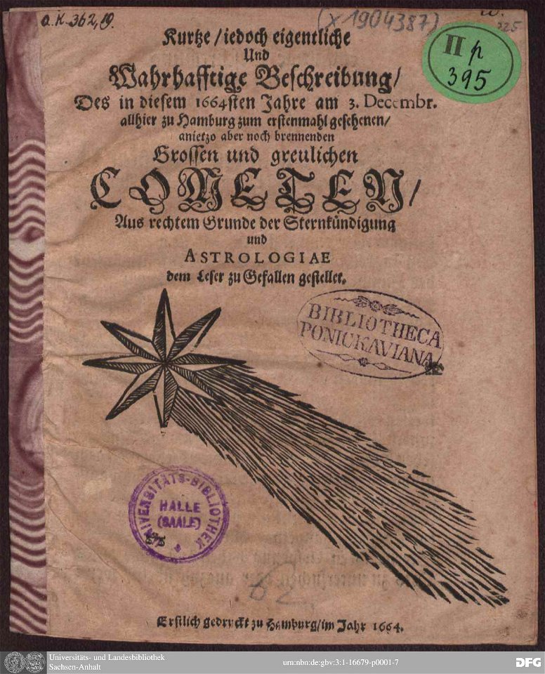 Kurtze iedoch eigentliche Und Warhafftige Beschreibung Des Cometen 01