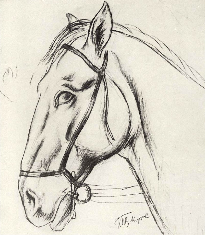 Kuzma Petrov-Vodkin sketch-for-the-painting-bathing-the-red-horse-1912-2