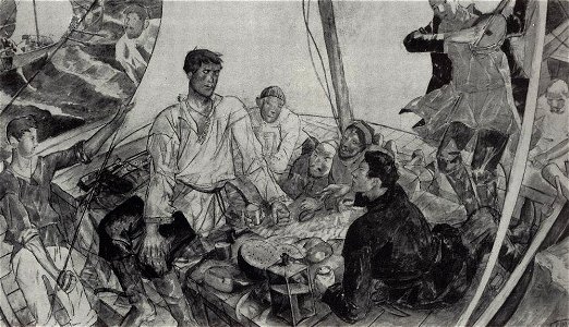 Kuzma Petrov-Vodkin sketch-panel-stepan-razin-1918