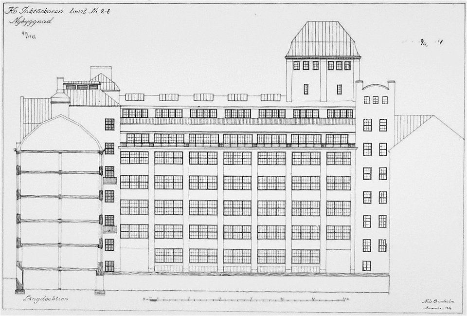 Kvarteret Taktäckaren ritning 1914