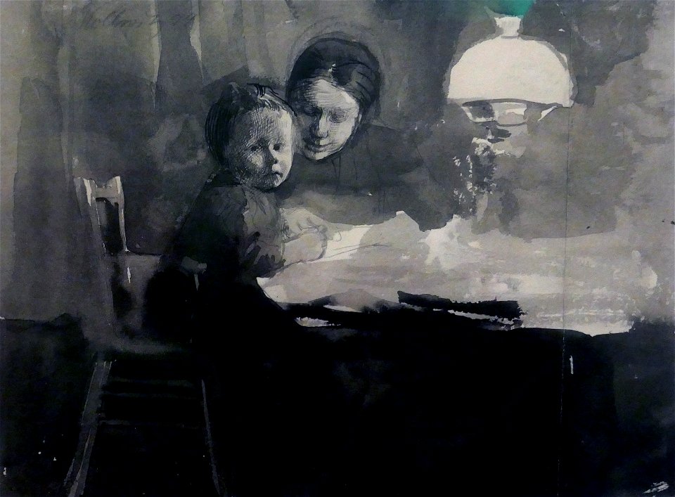 Käthe Kollwitz-Hans Kollwitz avec sa nourrice-1894