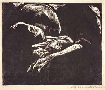 Käthe Kollwitz (German, 1867-1945) - Sleeping Woman and Child (Schlafende mit Kind) - 1959.263 - Cleveland Museum of Art. Free illustration for personal and commercial use.