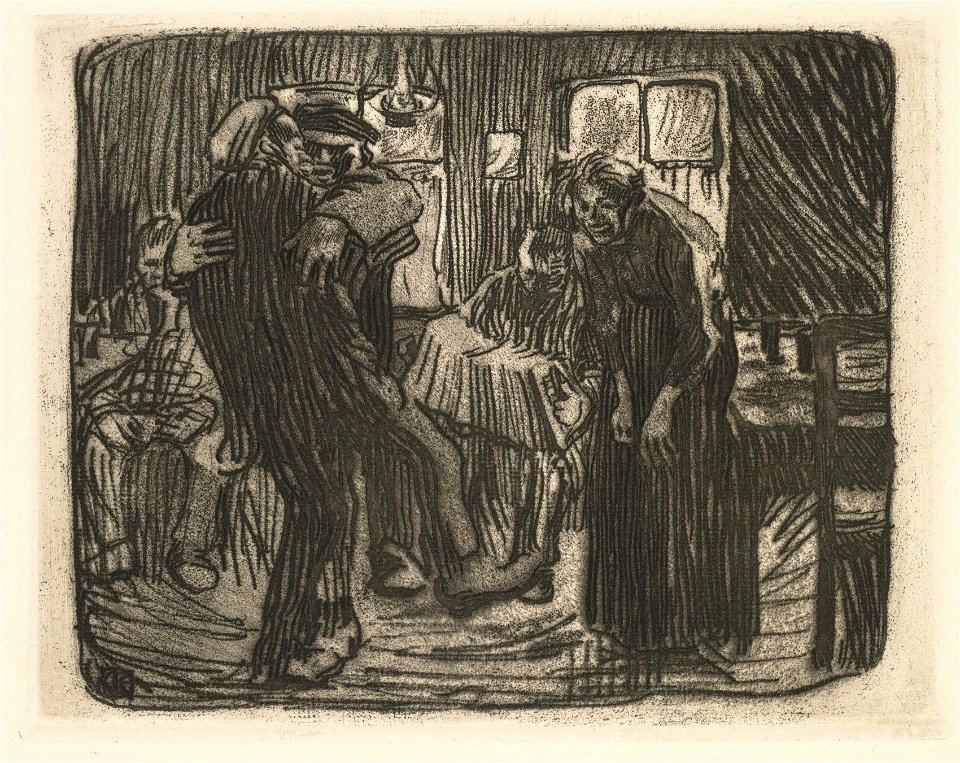 Käthe Kollwitz (German, 1867-1945) - Hamburg Tavern (Hamburger Kneipe - 2014.347 - Cleveland Museum of Art