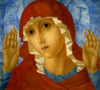 Kuzma Petrov-Vodkin - The Mother of God of Tenderness Towards Evil Hearts - Google Art Project