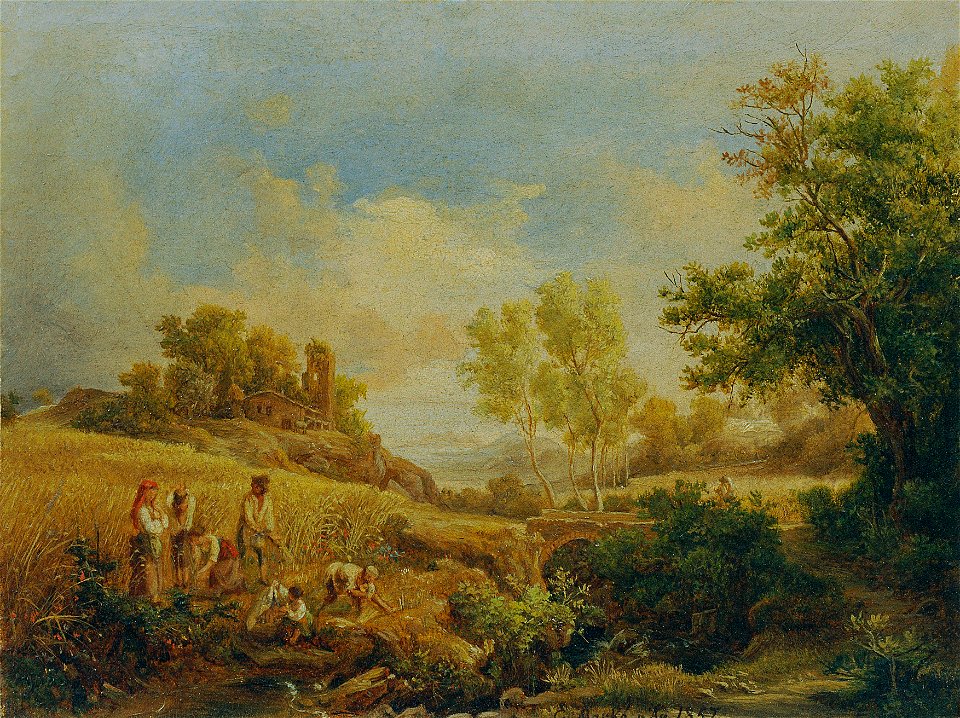 Károly Markó d. Ä. - Landschaft mit Heuernte - 7204 - Österreichische Galerie Belvedere