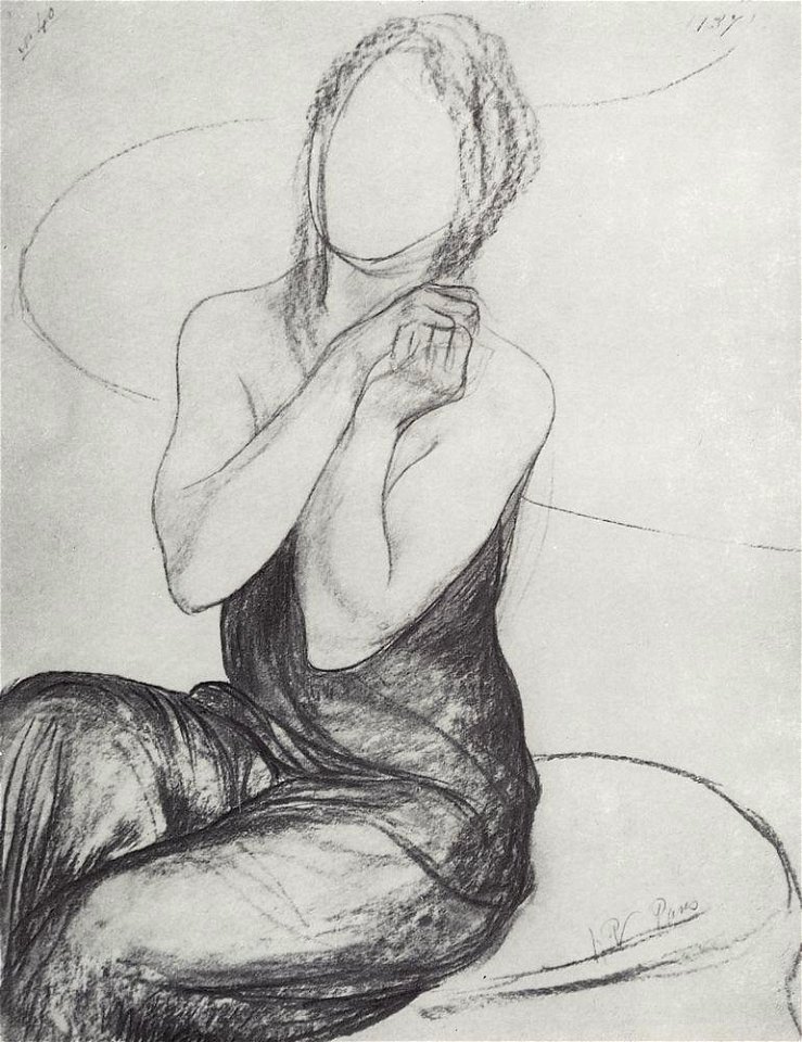 Kuzma Petrov-Vodkin drawing-a-picture-of-the-witch-1908