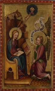 Kölnisch um 1400 - Die Verkündigung an Maria Rückseite, Teil einer Anbetung der Könige - WAF 451 - Bavarian State Painting Collections