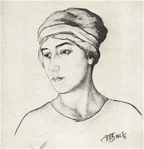 Kuzma Petrov-Vodkin portrait-of-the-artist-s-wife-1912
