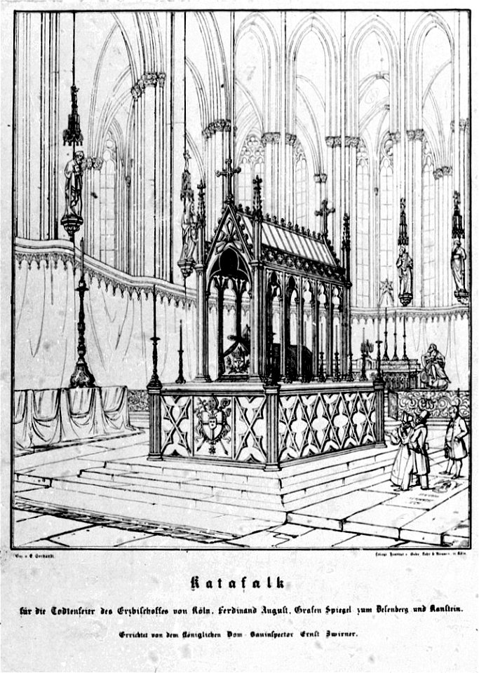 Köln Katafalk für Erzbischof Spiegel 1835