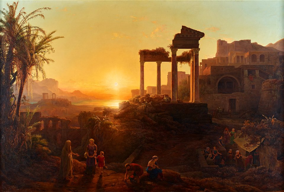Károly Markó d. Ä. - Landschaft mit Sonnenuntergang - 9552 - Kunsthistorisches Museum