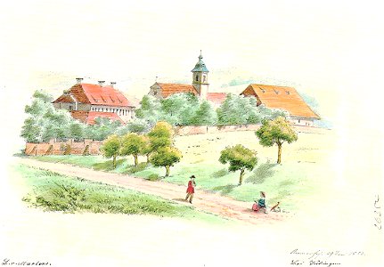 L v Martens - Ammerhof kol.Bleistiftzeichn 29.6.1853 Inv4539 (SW251)
