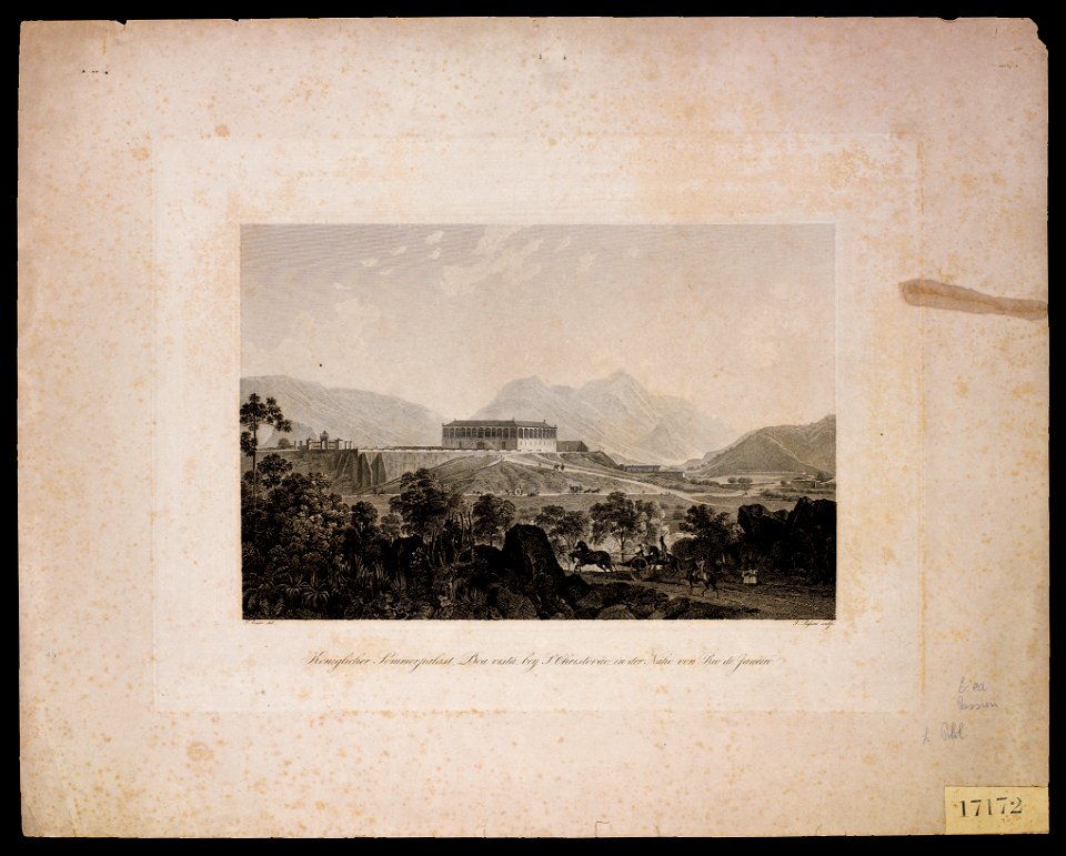 Königlicher Sommerpalast Boa vista bey S. Christovão, in der Nahe von Rio de Janeiro, da Coleção Brasiliana Iconográfica