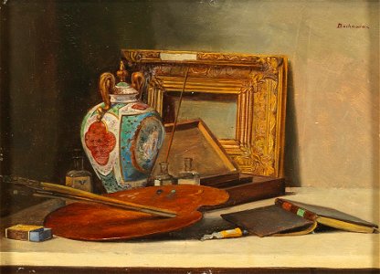 Károly Bachmann - Still Life with Frame and Artist’s Palette