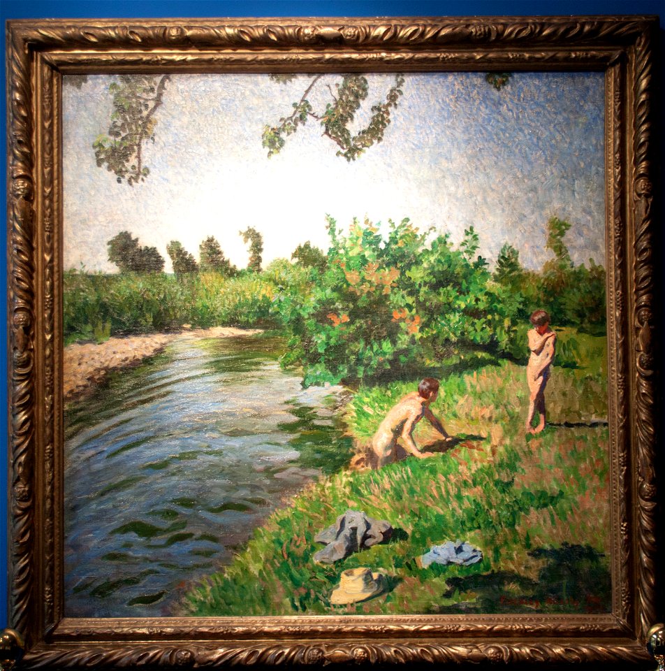 Károly Ferenczy - Bathing boys. Free illustration for personal and commercial use.