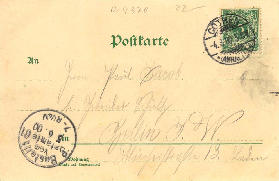 Köthen (Anh.), Sachsen-Anhalt - Marktplatz; Akademie; Schloss (back) (Zeno Ansichtskarten)