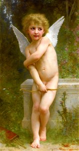 L'amour piqué, by William-Adolphe Bouguereau. Free illustration for personal and commercial use.