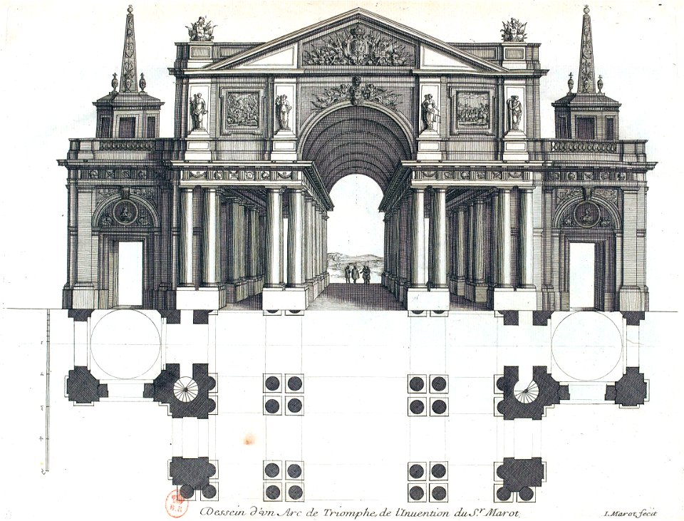 L'Architecture française (Marot) BnF RES-V-371 003r-f15 Arc de Triomphe par Marot 1 (adjusted)