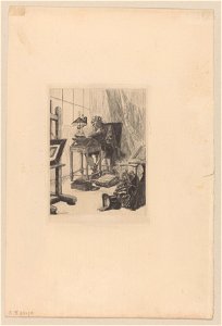 L'art moderne La lecture du grimoire - Bibliophile d'autrefois - Liseur 1879 print by Félicien Rops, S.V 23275, Prints Department, Royal Library of Belgium