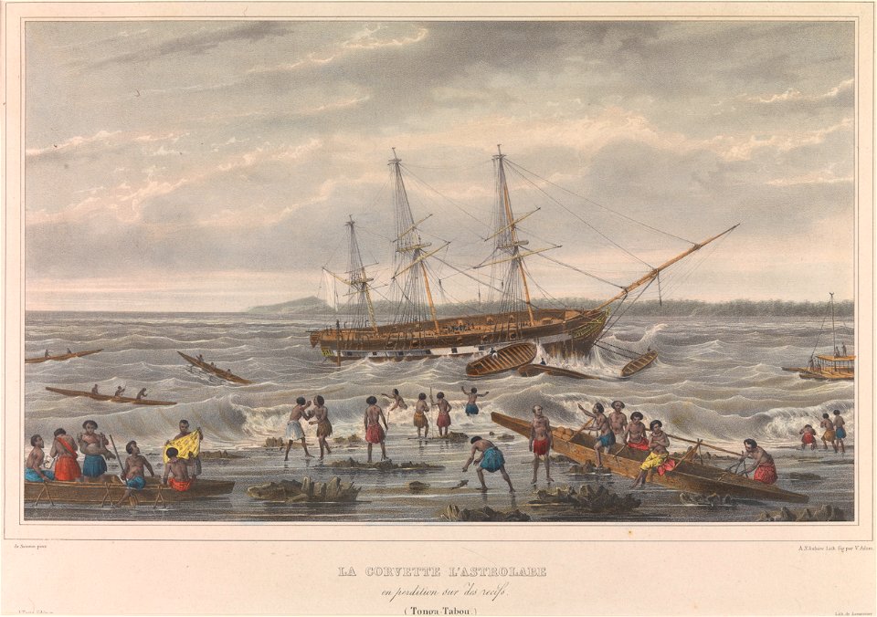 L'Astrolabe en perdition sur les récifs de Tonga-Tabou