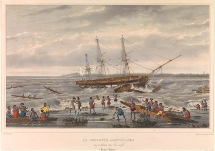L'Astrolabe en perdition sur les récifs de Tonga-Tabou