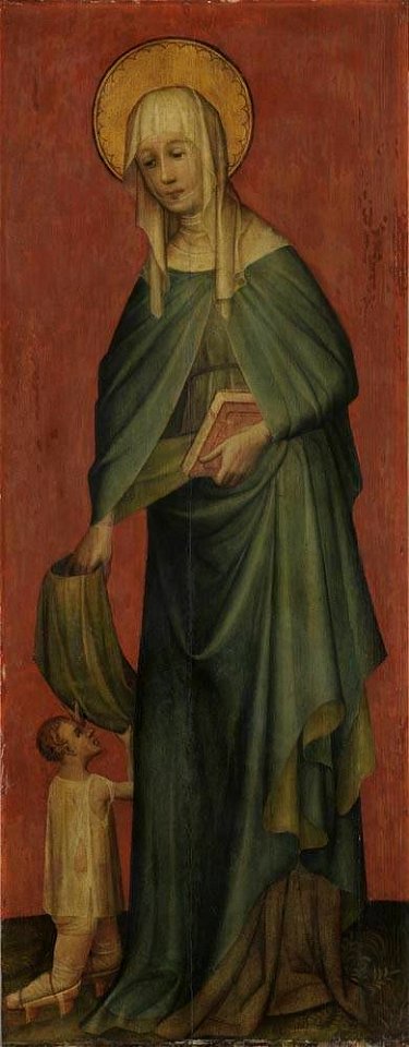 Kölnisch um 1420 - Hl. Elisabeth mit Bettler - WAF 456 - Bavarian State Painting Collections