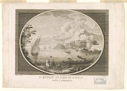 L'entrée au port de Boston - dans l'Amérique - Vernet pinxit ; F.A. Annert sc. LCCN2004672471