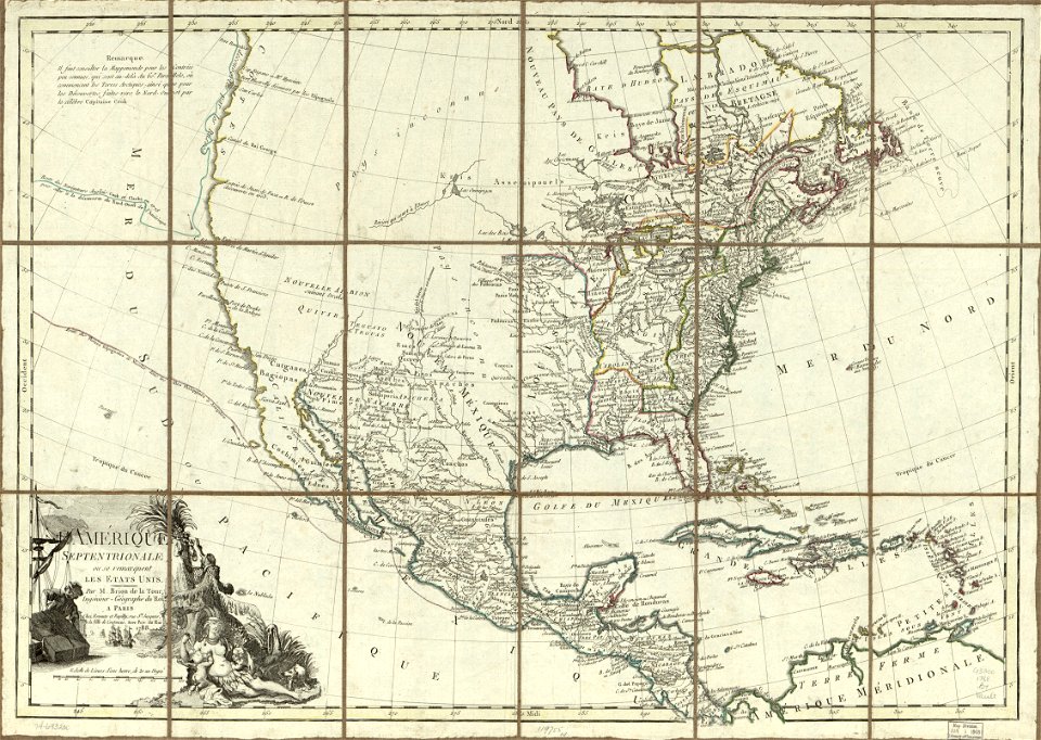 L'Amérique septentrionale, ou se remarquent les États Unis. LOC 74693200