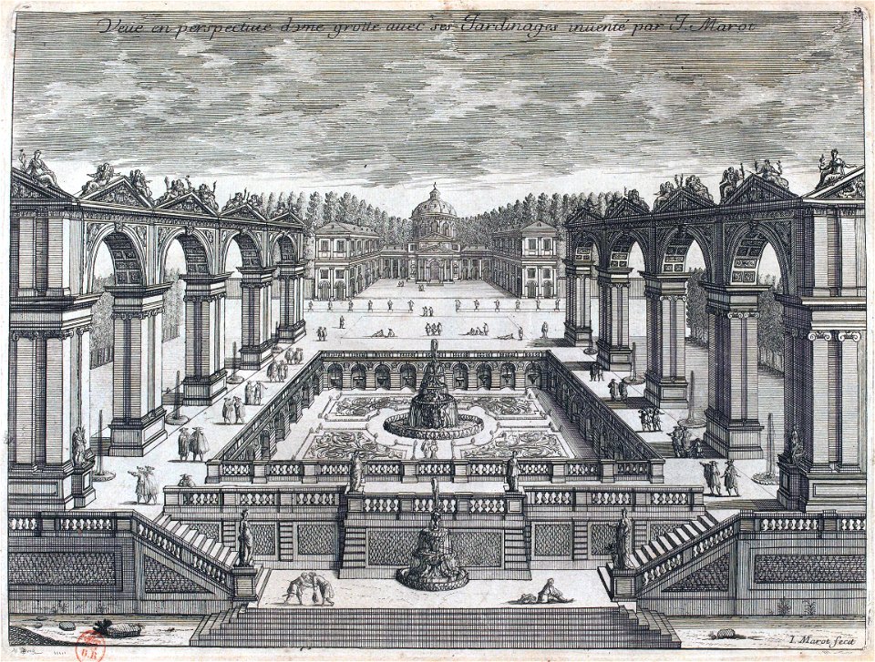 L'Architecture française (Marot) BnF RES-V-371 001r-f11 Une grotte par Marot, Vue en perspective (adjusted)