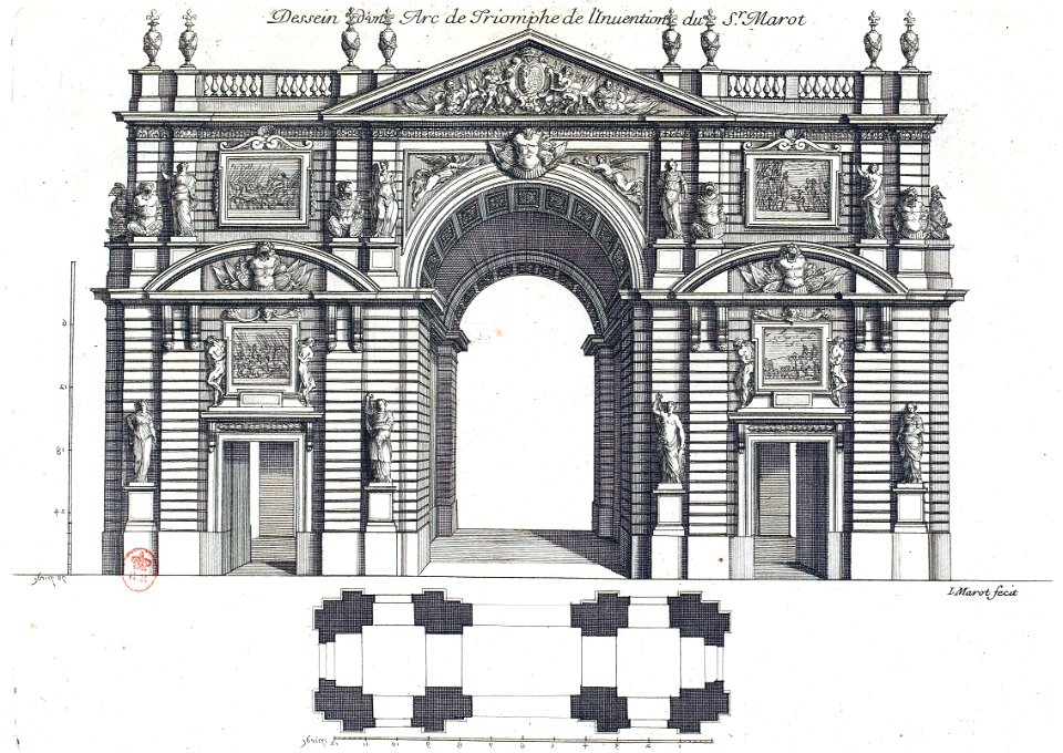 L'Architecture française (Marot) BnF RES-V-371 009r-f27 Arc de Triomphe par Marot 7 (adjusted)