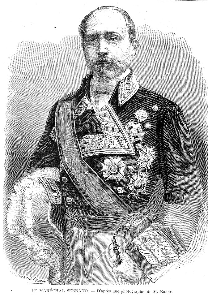L'Illustration 1862 gravure Le Maréchal Serrano (d'après photo de Nadar)