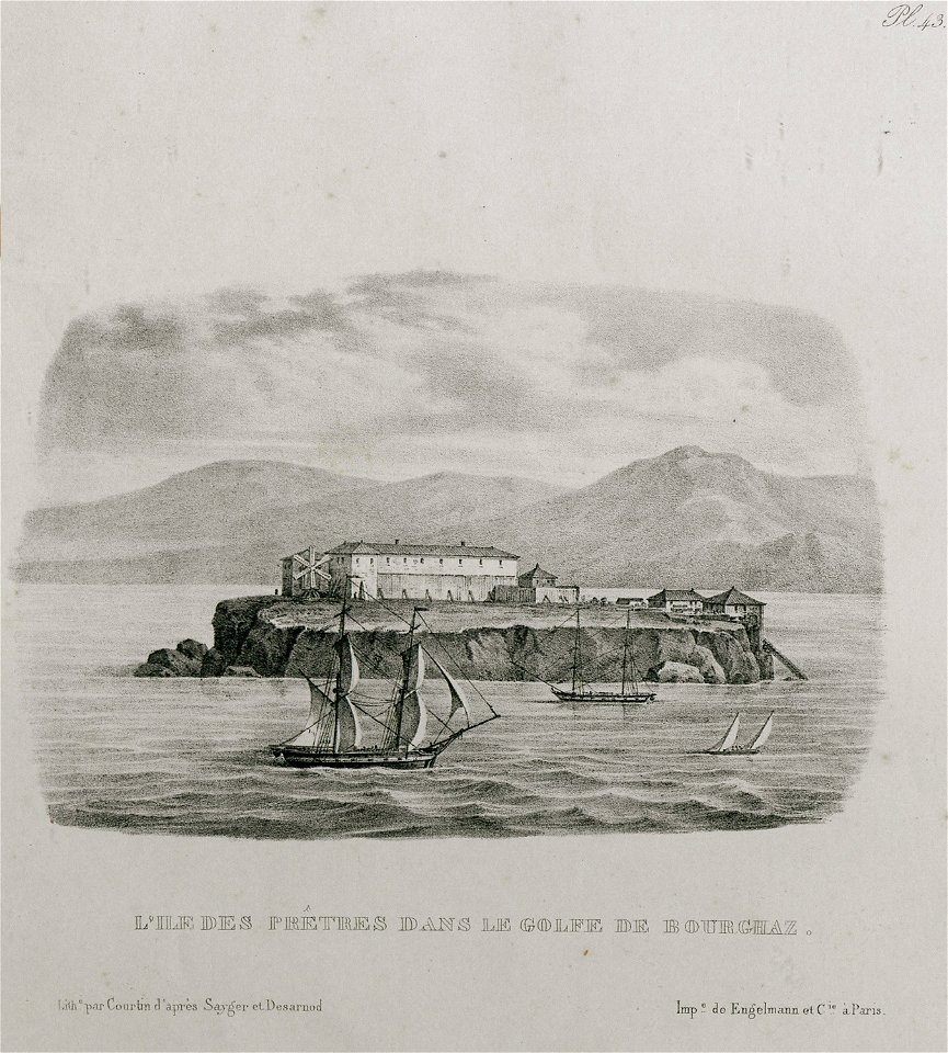 L'ile des prêtres dans le golfe de Bourghaz - Sayger C - 1834