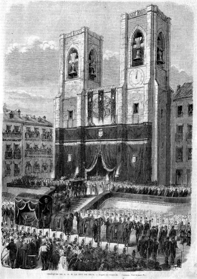 L'Illustration 1862 gravure obsèques du Duc de Beja